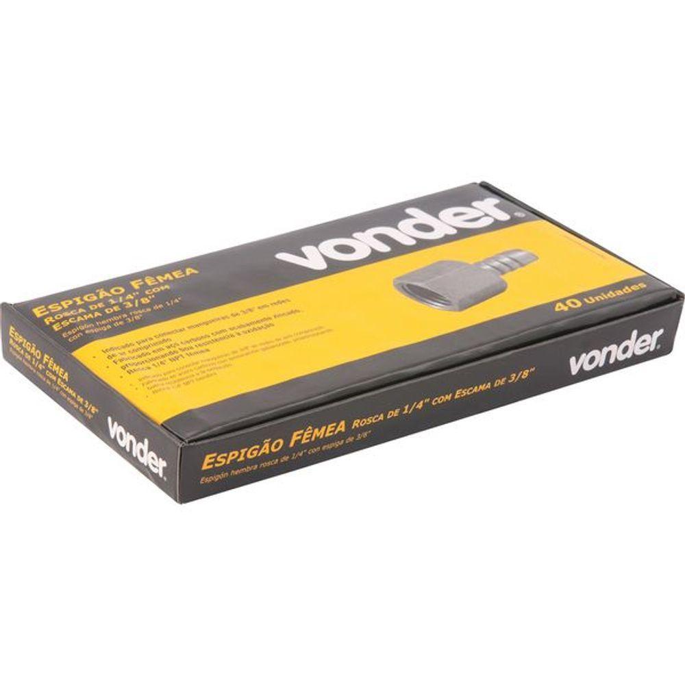 Espigão Fixo Fêmea Para Mangueira 3-8 Rosca 1-4 Npt Aço Zi - 3