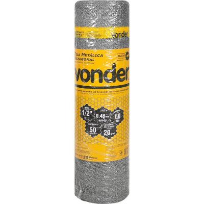 Tela Metálica Viveiro Hex Malha 1-2'' BWG26 0,6m 50m Vonder