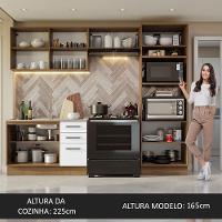 Armário De Cozinha Completa 270cm Rustic/branco Agata Madesa 08 Rustic/branco - 7