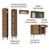 Armário De Cozinha Completa 229Cm Madesa 05 Rustic - 8