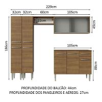 Armário De Cozinha Completa 229Cm Madesa 05 Rustic - 9