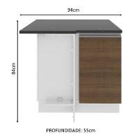 Balcão Canto Acordes Glamy 100% MDF 1 Porta BR/Rustic Madesa - 7