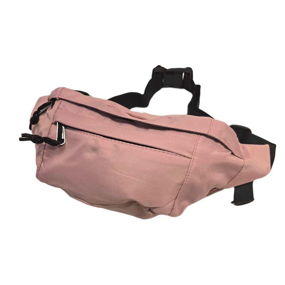 Pochete Bolsa Grande Transversal Ajustável Lisa Celular Dinheiro Rosa - 1