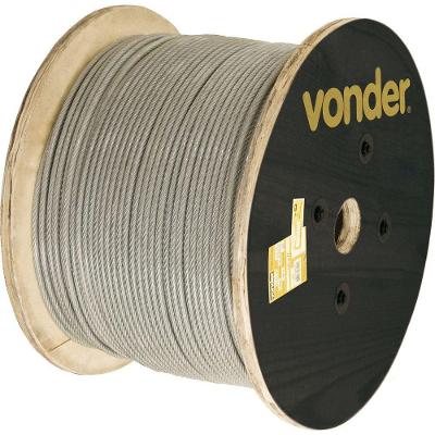 Cabo De Aço Af 3-32 Alma De Fibra 6x7 Galvanizado Plastific