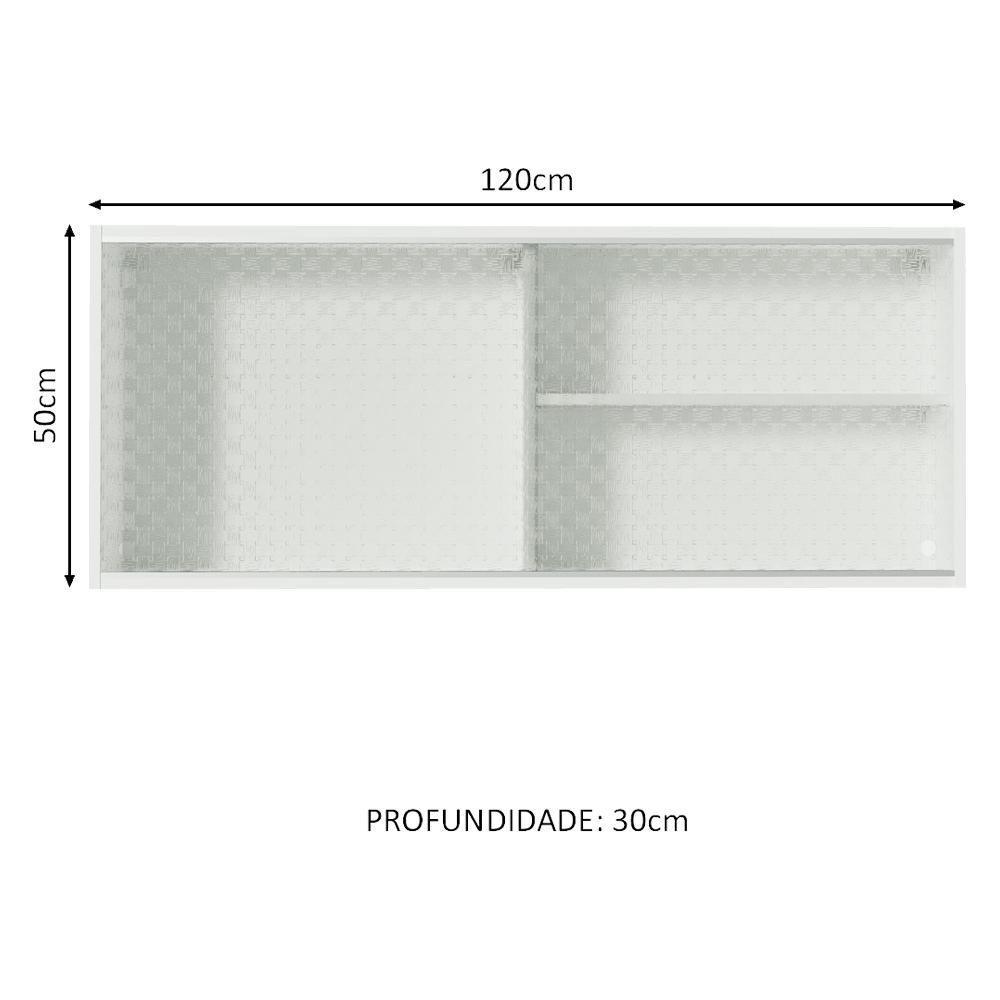 Armário Aéreo Glamy 100% MDF 2 Portas Quadrato BR Madesa - 9