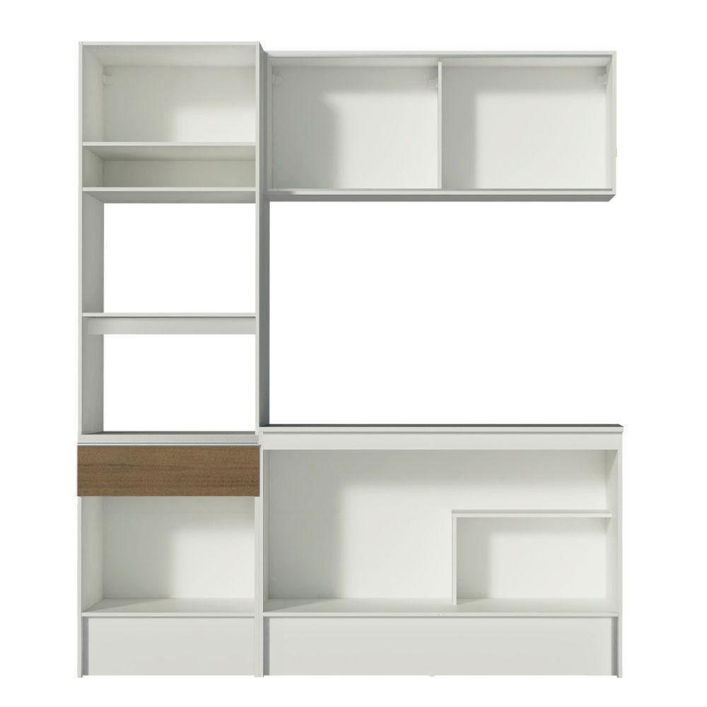 Armário de Cozinha Compacta Topazio com Balcão Branco Rustic - 9