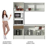 Armário de Cozinha Compacta Topazio com Balcão Branco Rustic - 5