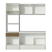 Armário de Cozinha Compacta Topazio com Balcão Branco Rustic - 11