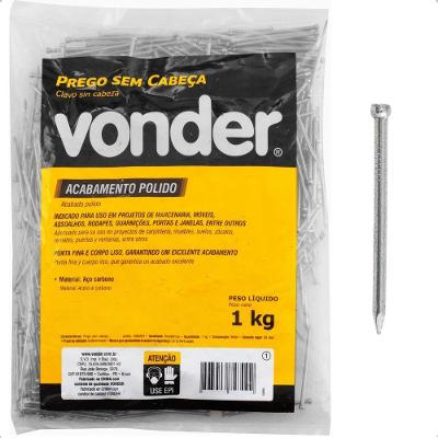 Prego Sem Cabeça 13 X 15 (1.1-4 X 15) Polido 1 Kg Vonder