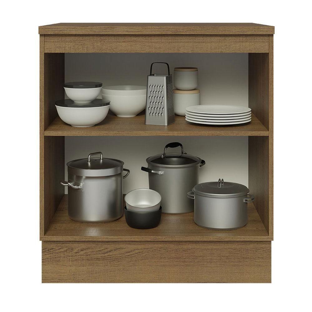 Balcão Madesa 70 Cm 2 Portas - Com Tampo Rustic/Cinza - 8