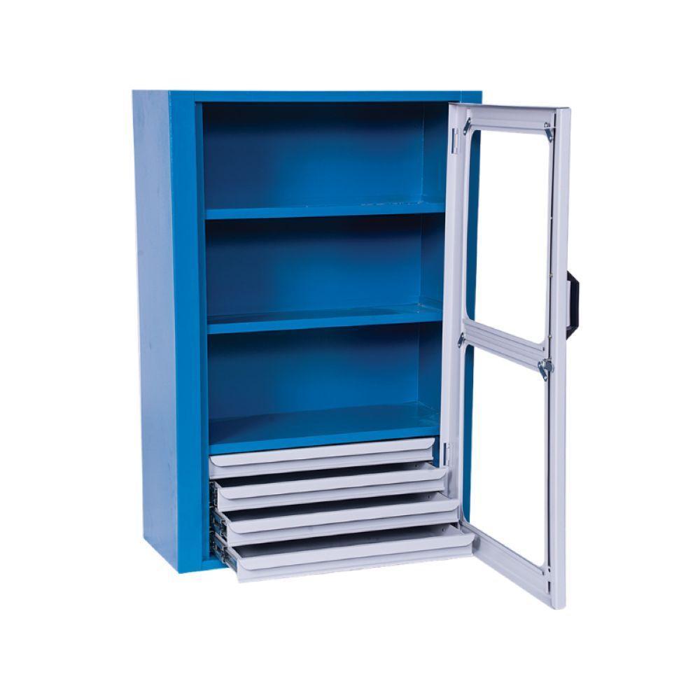 Armário Com 2 Prateleiras 4 Gavetas E Visor De Acrílico Arm028a Cmb - 3