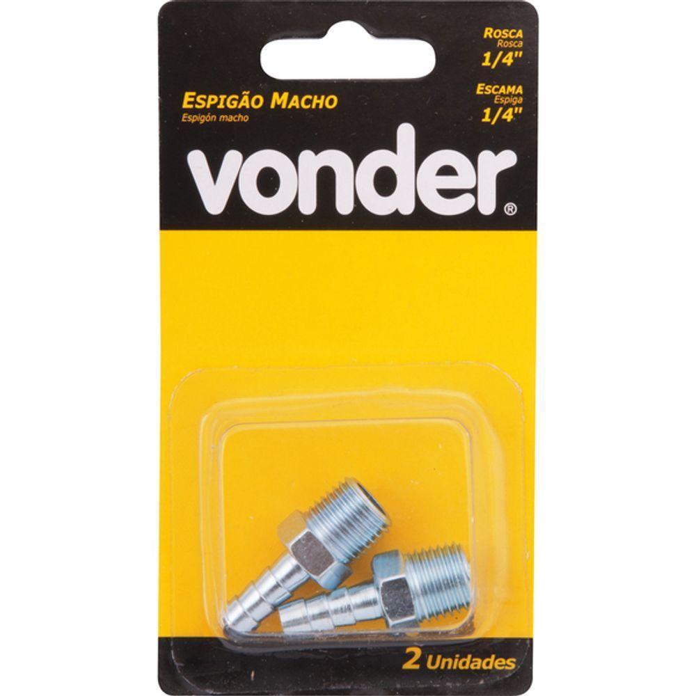 Espigão Fixo Macho Mangueira 1-4 Rosca 1-4 Npt Aço Zi Vonder - 3