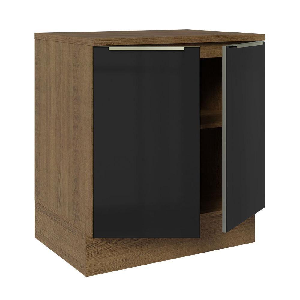 Balcão Madesa 70 Cm 2 Portas - Com Tampo Rustic/Preto - 7