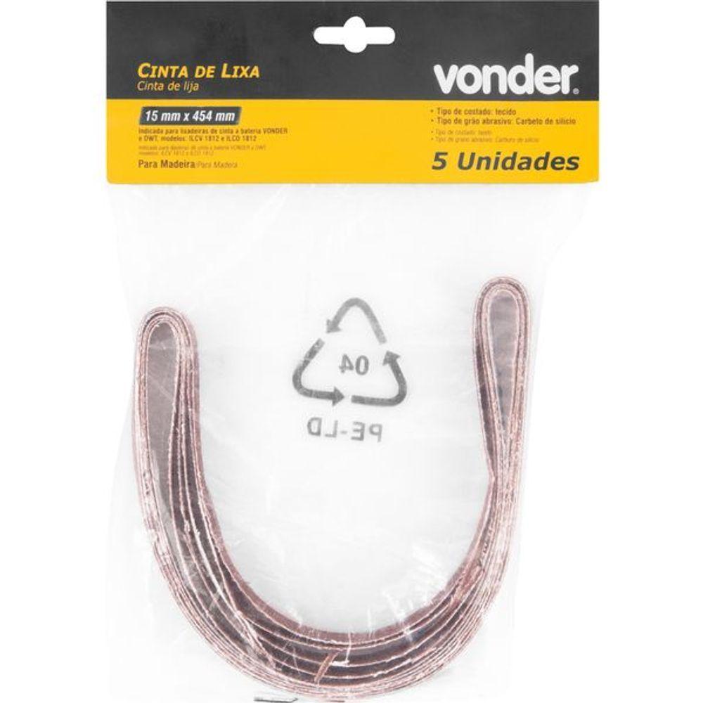 Cinta Lixa 15x454mm G180 Com 05 Peças Vonder - 1