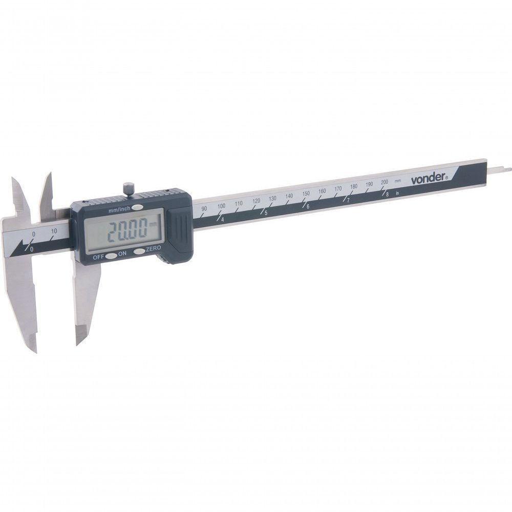 Paquímetro Digital 200mm 0,01mm Aço Inox Pd-200 - Vonder - 1