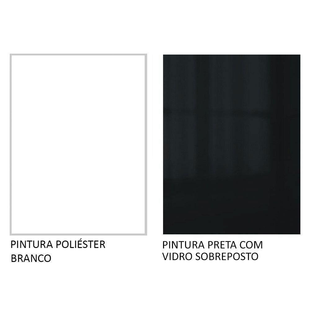 Balcão Madesa 70 Cm 2 Portas - Com Tampo Branco/Preto - 2