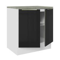 Balcão Madesa 70 Cm 2 Portas - Com Tampo Branco/Preto - 7