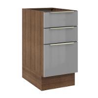 Balcão Lux 40cm 3 Gavetas Rustic Cinza - 1