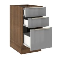 Balcão Lux 40cm 3 Gavetas Rustic Cinza - 3