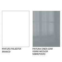 Balcão Lux 40cm 3 Gavetas Branco Cinza