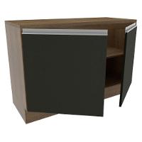 Balcão de Pia Madesa Glamy 120Cm 2 Portas Tampo Rustic Preto - 10