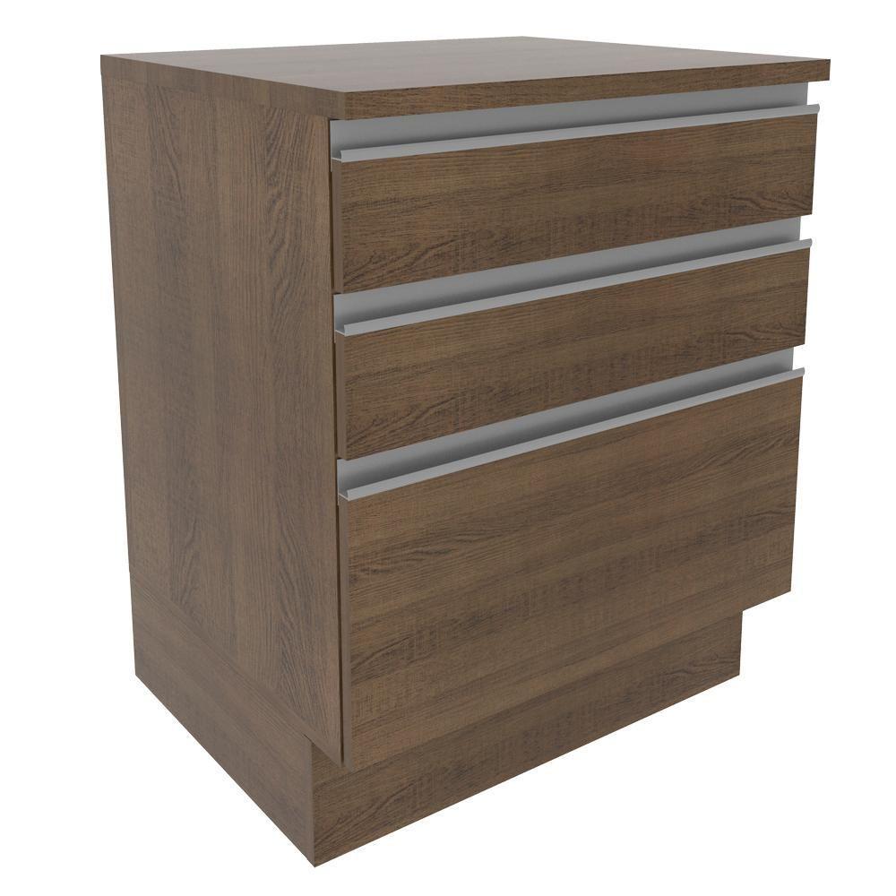 Balcão Glamy 60cm 3 Gavetas Rustic Madesa - 8