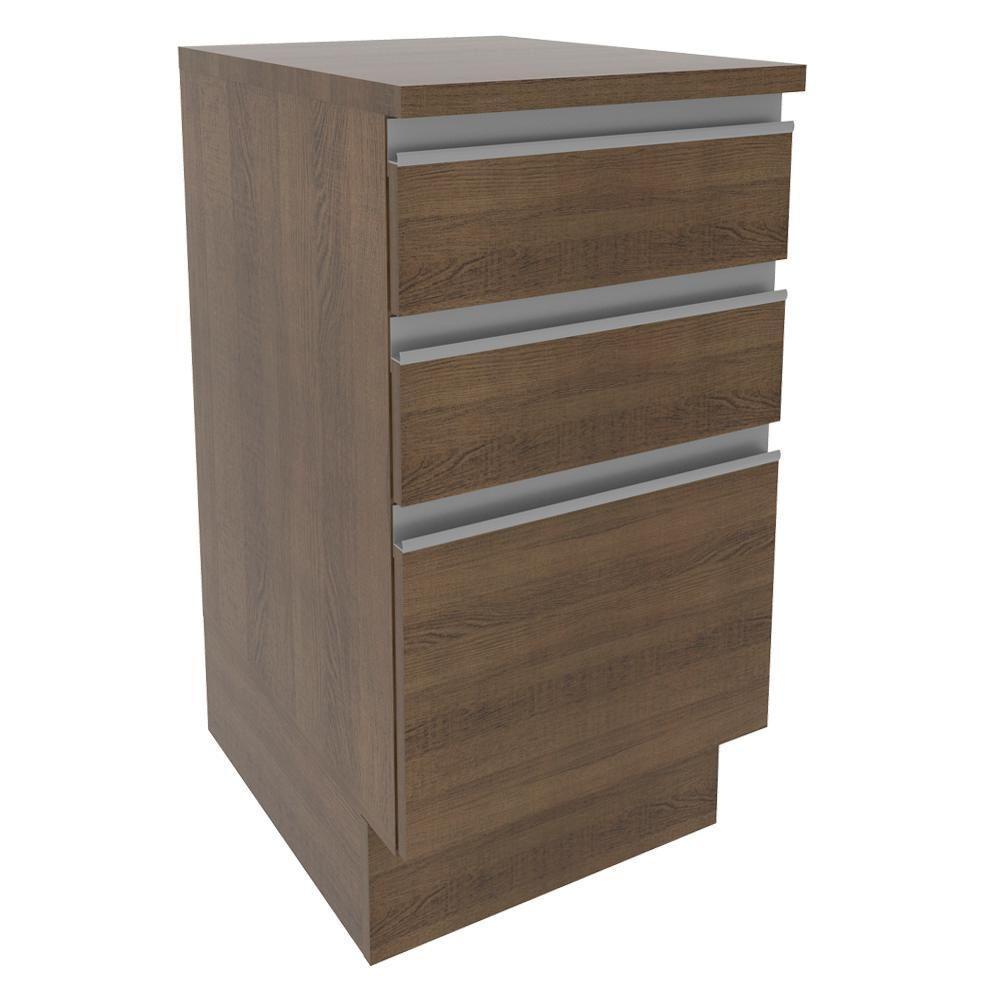 Balcão Glamy 40cm 3 Gavetas Rustic Madesa - 1