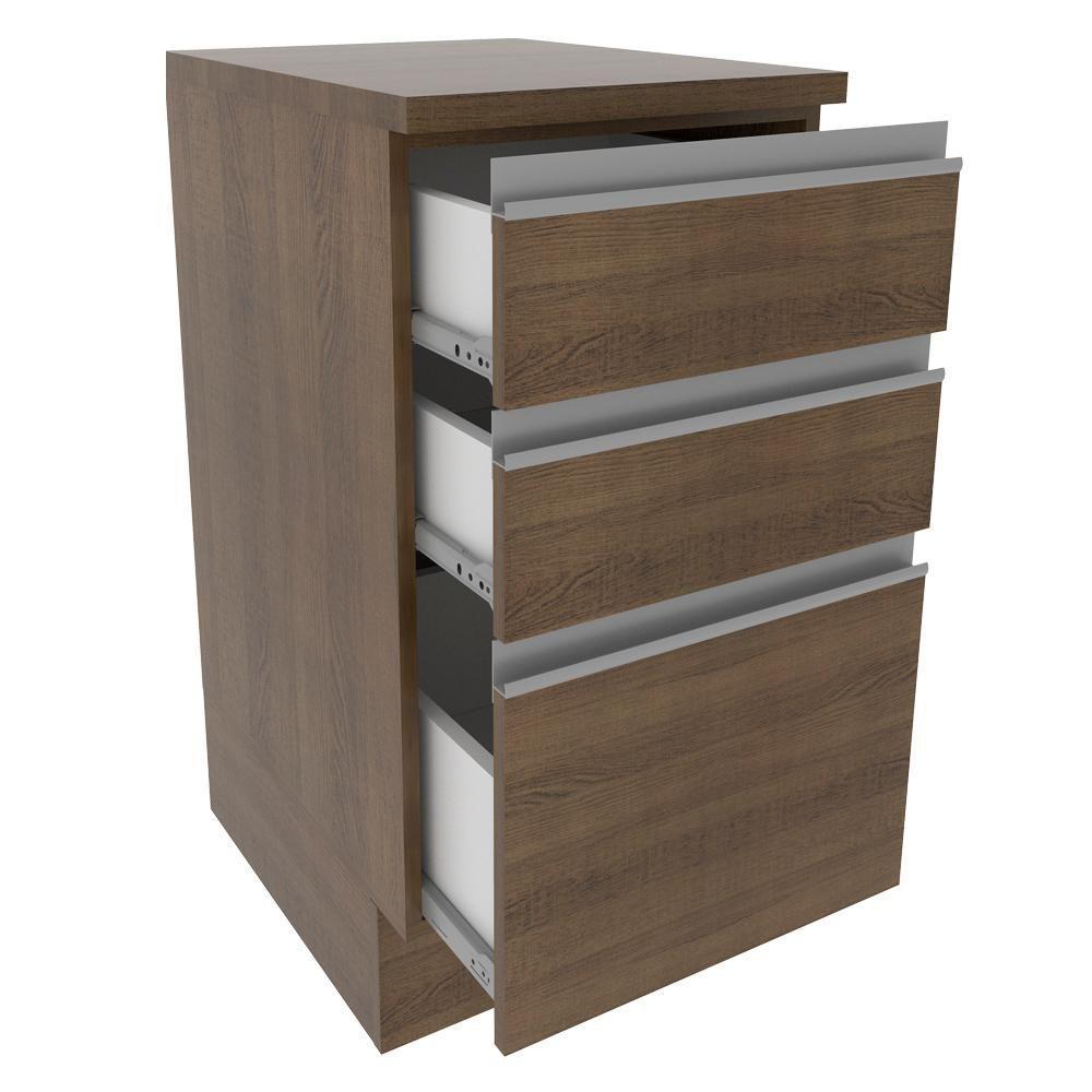 Balcão Glamy 40cm 3 Gavetas Rustic Madesa - 3