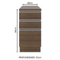 Balcão Glamy 40cm 3 Gavetas Rustic Madesa - 7