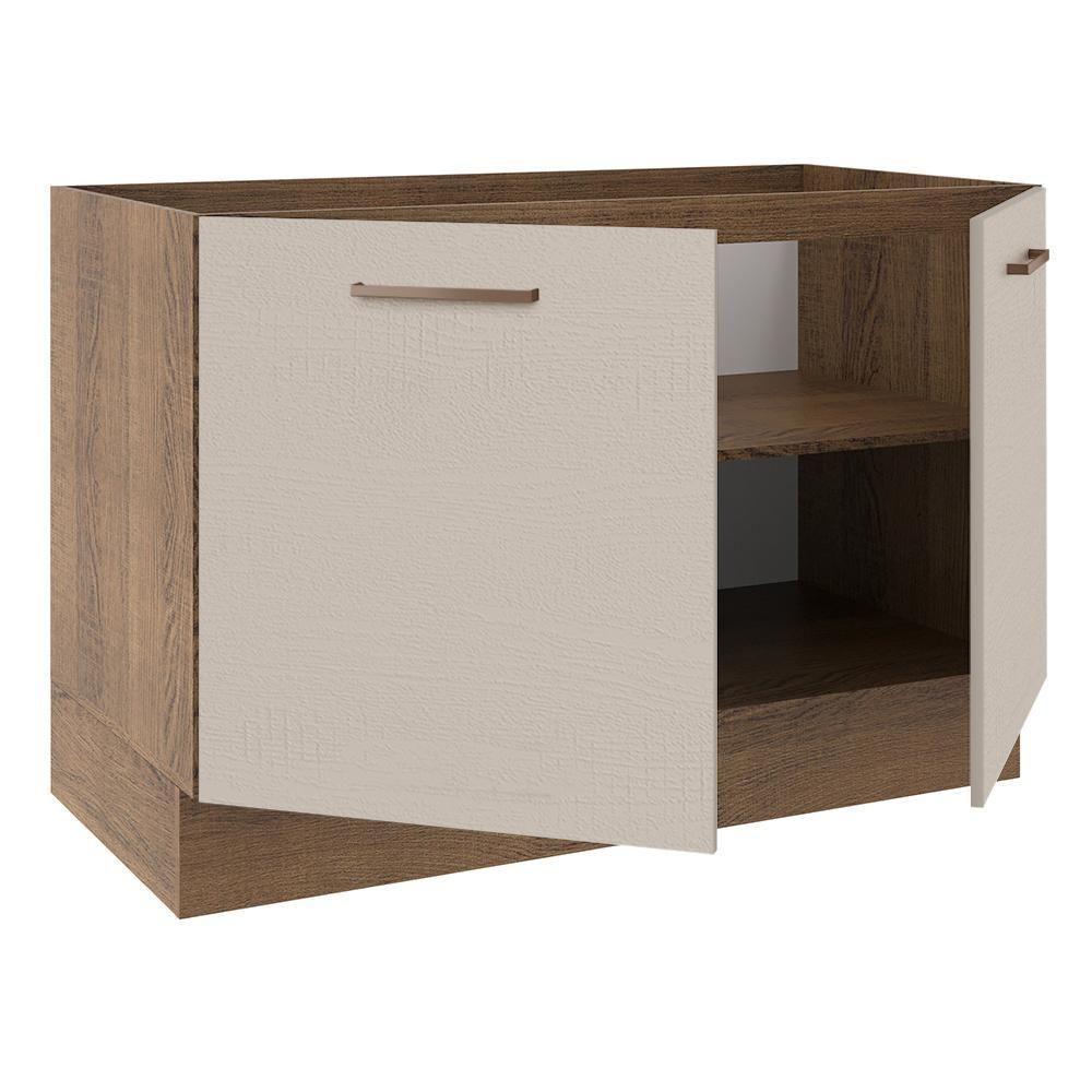 Balcão Gabinete De Pia 2 Portas Rustic/crema Agata Madesa Rustic/crema - 8
