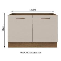 Balcão Gabinete De Pia 2 Portas Rustic/crema Agata Madesa Rustic/crema - 10