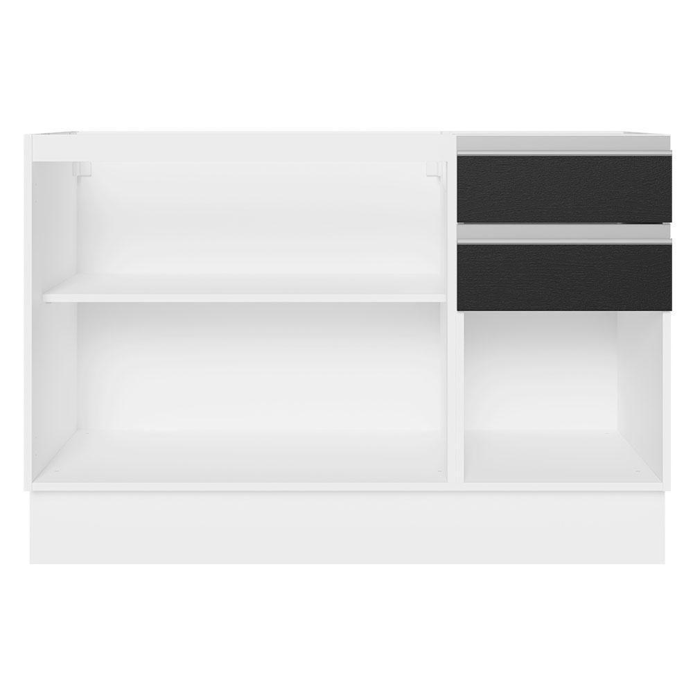 Balcão Gabinete De Pia Mdf 120 Cm 3 Portas 2 Gavetas Branco - 2