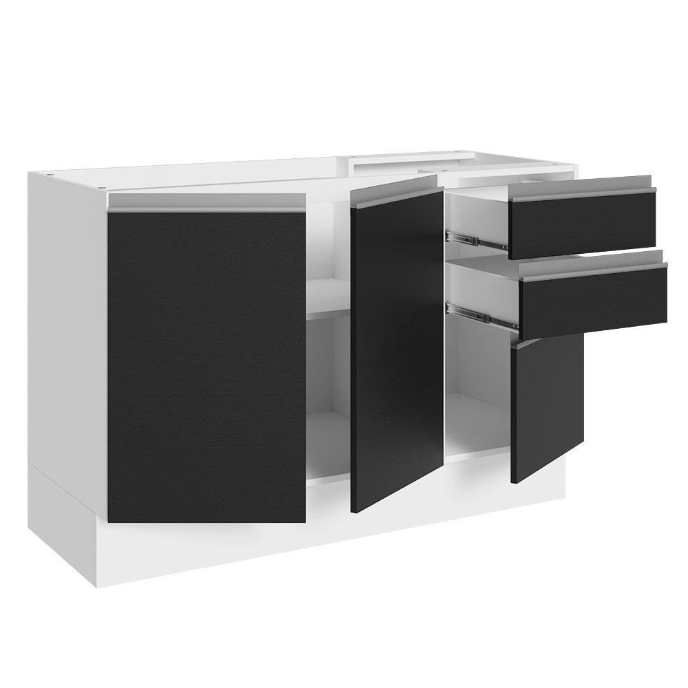 Balcão Gabinete De Pia Mdf 120 Cm 3 Portas 2 Gavetas Branco - 7