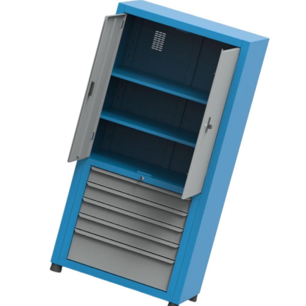 Armário Médio Com 2 Prateleiras Reguláveis E 6 Gavetas M Arm018 Cmb - 1