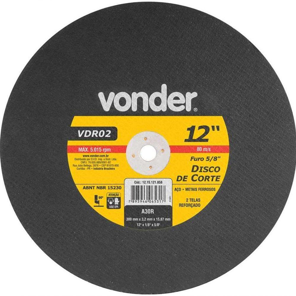 Disco De Corte 300,0x3,0x15,87 2 Telas Para Aço Carbono Vdr0 - 1