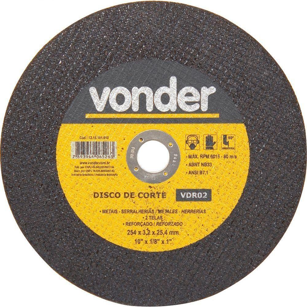 Disco De Corte 254,0x3,0x19,05 2 Telas Para Aço Carbono Vdr0 - 1