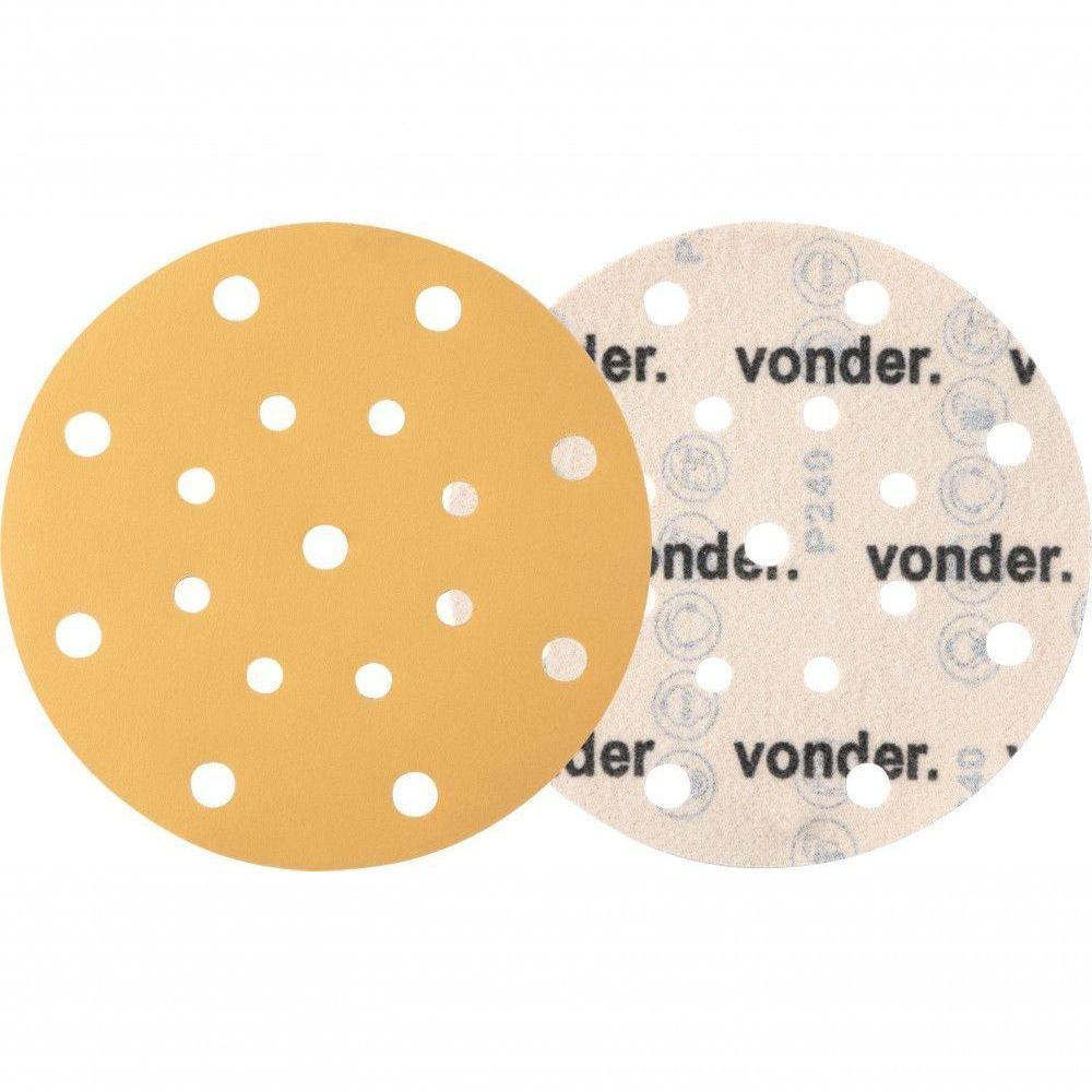 Disco De Lixa Com Costado Em Pluma 6'' 150mm Grão 240 Vonder - 1
