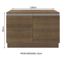 Balcão de Pia Madesa Glamy 120Cm 2 Portas com Tampo Rustic - 8