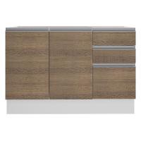 Balcão de Pia Glamy Branco/Rustic 2 Portas 3 Gavetas Madesa