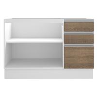 Balcão de Pia Glamy Branco/Rustic 2 Portas 3 Gavetas Madesa - 6