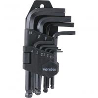 Jogo Chave Allen 1,5-10,0mm Tipo L Abaulada Curta Vonder - 1