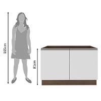 Balcão de Pia Glamy 2 Portas Rustic e Branco Madesa - 3