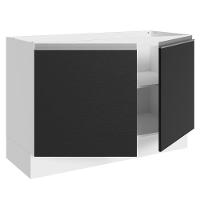 Balcão Gabinete De Pia 100% Mdf 120 Cm 2 Portas Branco/preto - 7