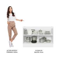 Balcão Gabinete De Pia 100% Mdf 120 Cm 2 Portas Branco/preto - 8