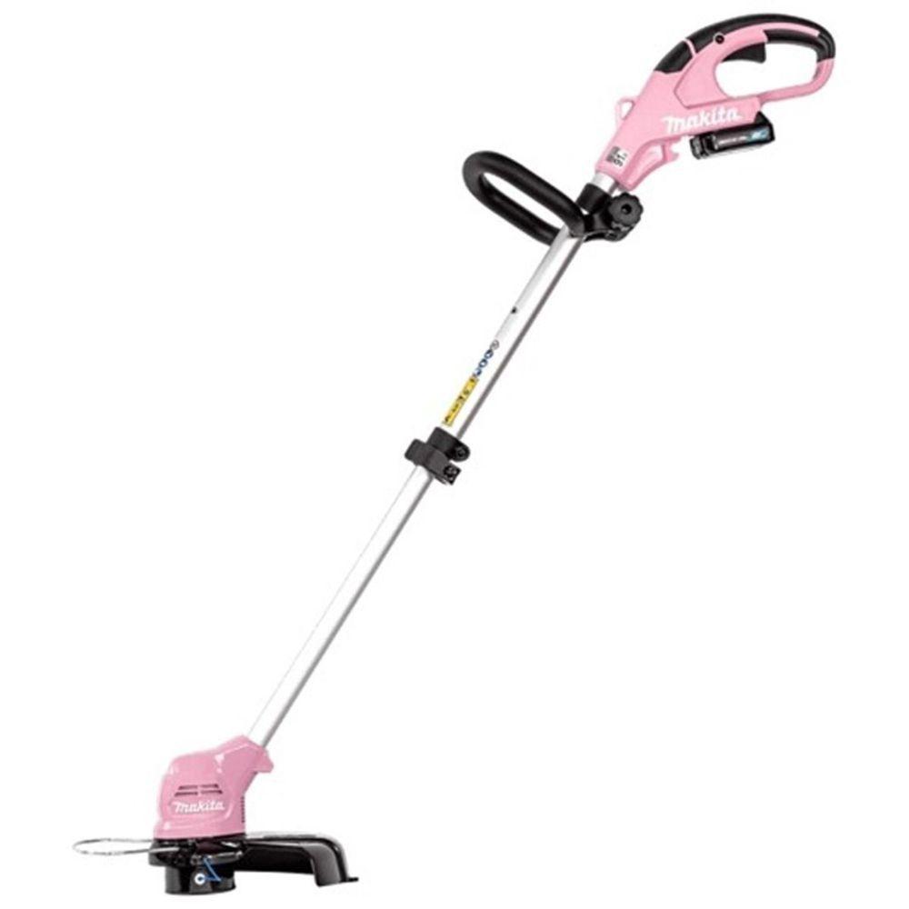 Aparador De Grama Rosa Sem Fio 12V Max Punho D Com Cinta De Ombro Lâmina Plástica Ur100dzp Makita - 1