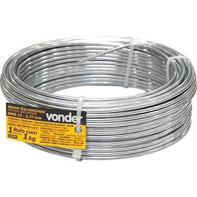 Arame Galvanizado Comercial 2,77mm Com 01kg BWG12 Vonder