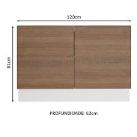 Balcão de Pia Stella 2 Portas Branco/rustic Madesa - 8