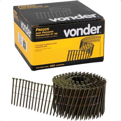 Prego Anelado 70 Mm Pp700 Polido Com 300 Peças Vonder