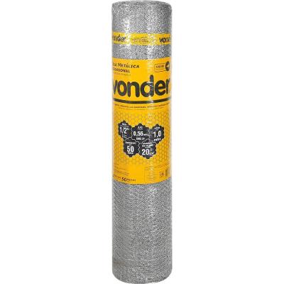 Tela Metálica Viveiro Hex Malha 1-2'' BWG24 1,0m 50m Vonder