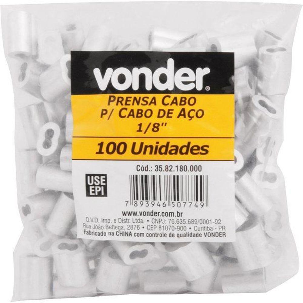 Prensa Cabos Em Alumínio Para Cabos De Aço 1-8 Com 100 Peça - 2